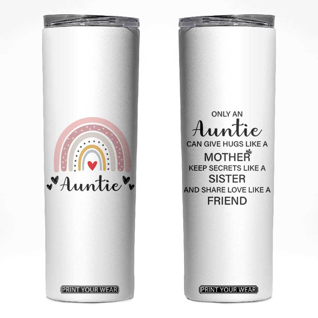 Auntie Gifts Skinny Tumbler Aunts Gifts For Birthday Christmas Mothers Day TB10 White Print Your Wear