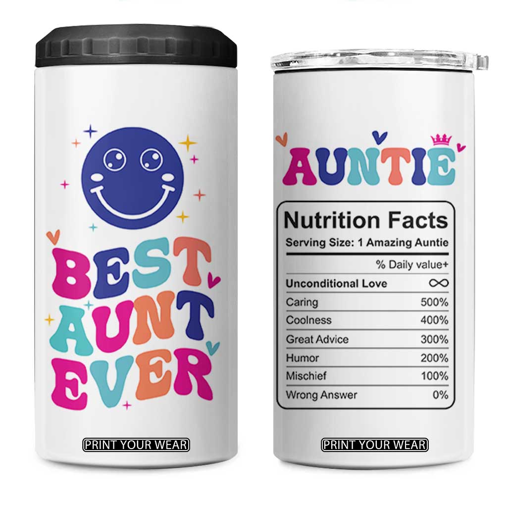 Aunt Gift Ideas 4 in 1 Can Cooler Tumbler Best Auntie Ever Christmas Birthday Present TB10 One Size: 16 oz White Print Your Wear
