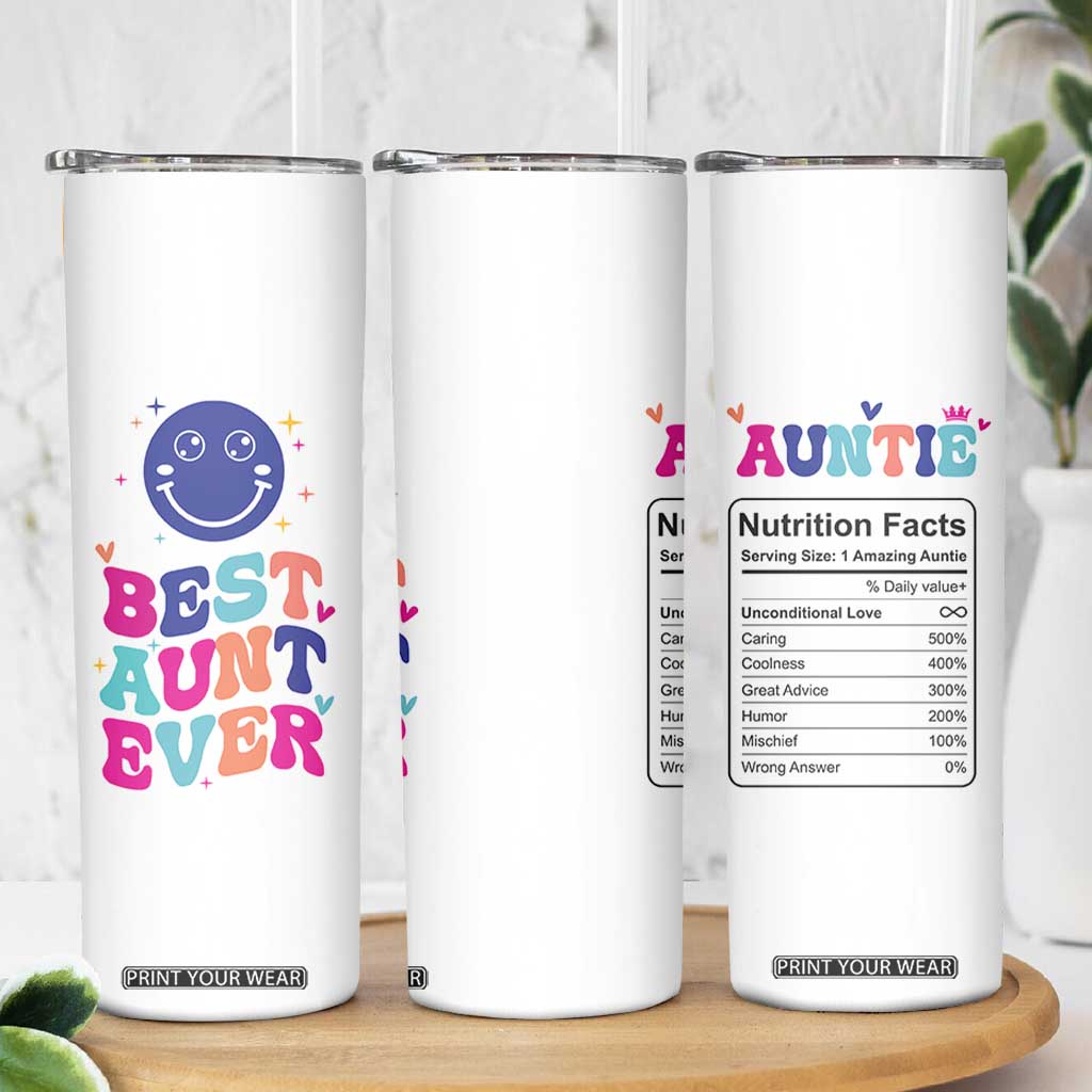 Aunt Gift Ideas Skinny Tumbler Best Auntie Ever Christmas Birthday Present TB10 Print Your Wear