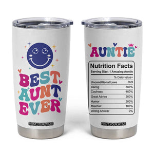 Aunt Gift Ideas Tumbler Cup Best Auntie Ever Christmas Birthday Present TB10 White Print Your Wear