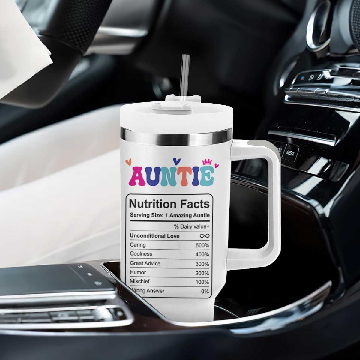 Aunt Gift Ideas Tumbler With Handle Best Auntie Ever Christmas Birthday Present TB10 Print Your Wear