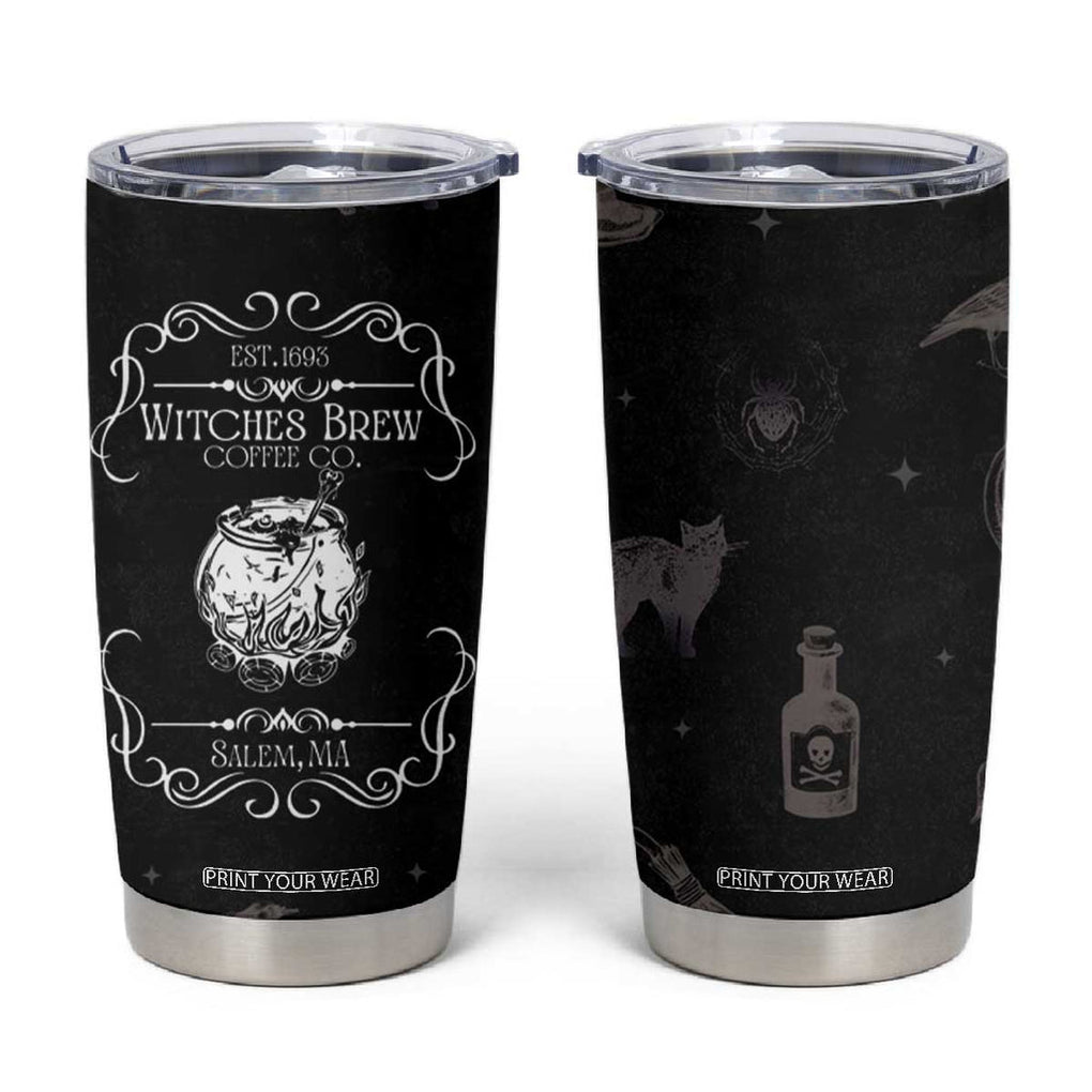 Witches Brew Coffee Co Iced Coffee Tumbler Cup Hocus Gifts for Women Halloween Birthday TB10 Black Print Your Wear