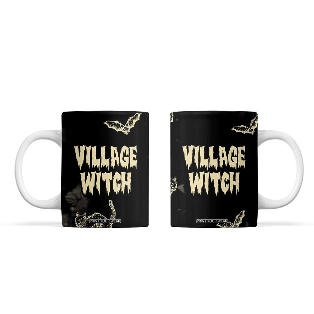 Witch Cat Coffee Mug Witchy Vibes Halloween Black Cat Lover Gifts TB10 Black Print Your Wear