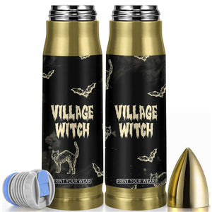 Witch Cat Bullet Tumbler Witchy Vibes Halloween Black Cat Lover Gifts TB10 Black Print Your Wear