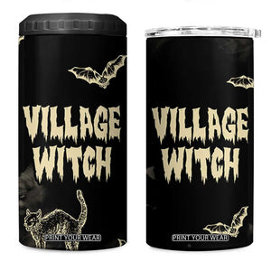 Witch Cat 4 in 1 Can Cooler Tumbler Witchy Vibes Halloween Black Cat Lover Gifts TB10 One Size: 16 oz Black Print Your Wear