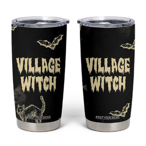 Witch Cat Tumbler Cup Witchy Vibes Halloween Black Cat Lover Gifts TB10 Black Print Your Wear