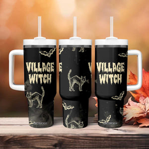Witch Cat Tumbler With Handle Witchy Vibes Halloween Black Cat Lover Gifts TB10 Print Your Wear