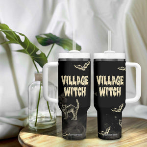 Witch Cat Tumbler With Handle Witchy Vibes Halloween Black Cat Lover Gifts TB10 Print Your Wear