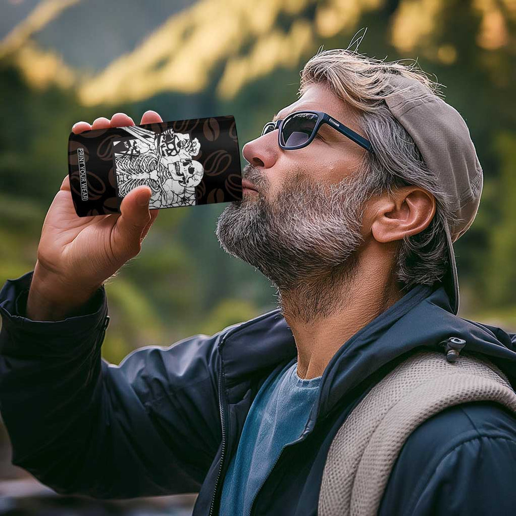 Skeleton Drinking Coffee 4 in 1 Can Cooler Tumbler Touch My Coffee And I Will Drink It From Your Skull TB10 Print Your Wear