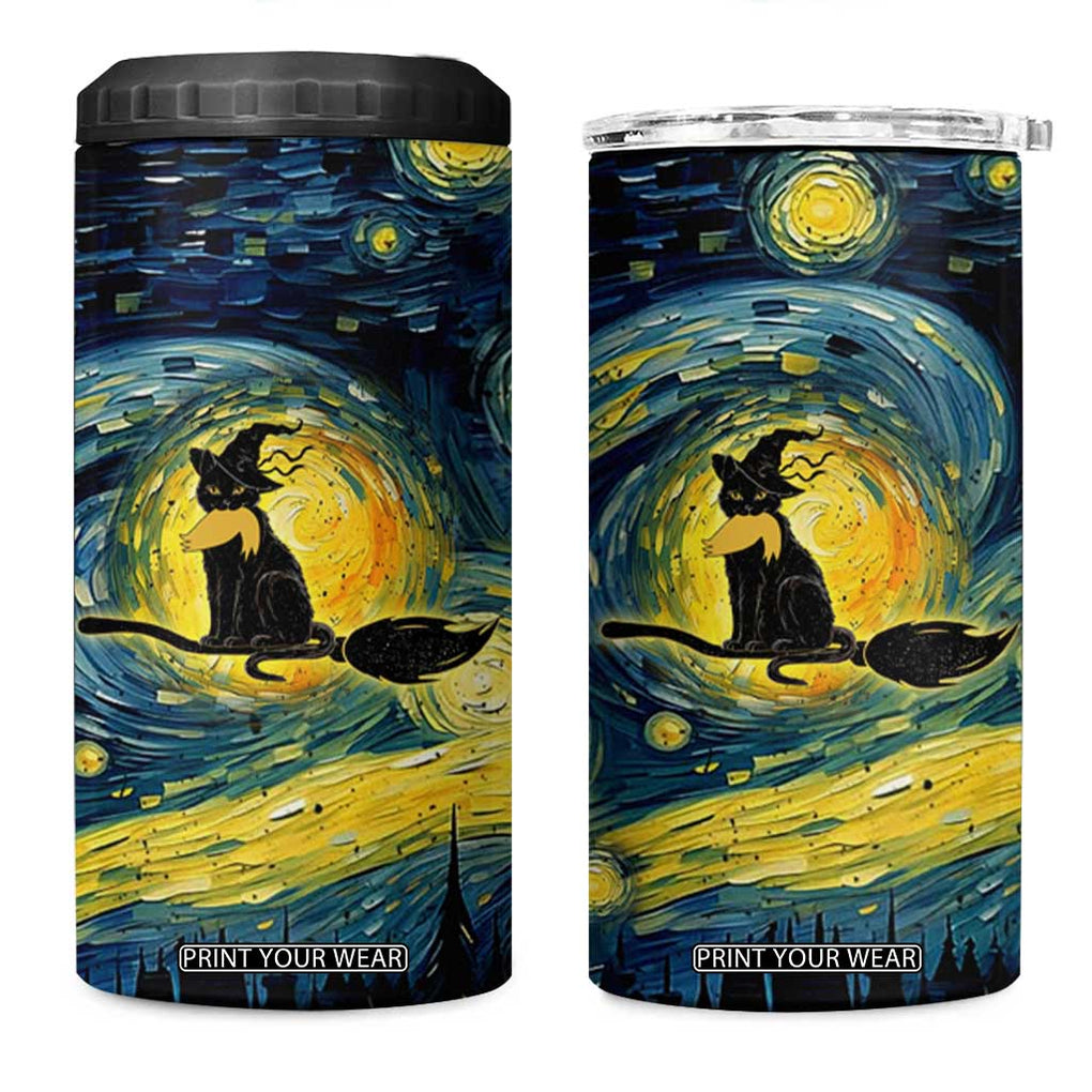 Halloween Kamala Harris 2024 4 in 1 Can Cooler Tumbler Wichy Vibes Starry Night Funny Black Cat Lady With Chucks Trump Hair TB10 One Size: 16 oz Starry Night Print Your Wear