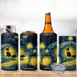 Halloween Kamala Harris 2024 4 in 1 Can Cooler Tumbler Wichy Vibes Starry Night Funny Black Cat Lady With Chucks Trump Hair TB10 Print Your Wear