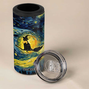 Halloween Kamala Harris 2024 4 in 1 Can Cooler Tumbler Wichy Vibes Starry Night Funny Black Cat Lady With Chucks Trump Hair TB10 Print Your Wear