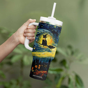 Halloween Kamala Harris 2024 Tumbler With Handle Wichy Vibes Starry Night Funny Black Cat Lady With Chucks Trump Hair TB10 Print Your Wear