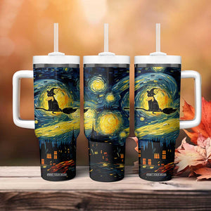 Halloween Kamala Harris 2024 Tumbler With Handle Wichy Vibes Starry Night Funny Black Cat Lady With Chucks Trump Hair TB10 Print Your Wear