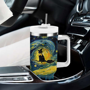 Halloween Kamala Harris 2024 Tumbler With Handle Wichy Vibes Starry Night Funny Black Cat Lady With Chucks Trump Hair TB10 Print Your Wear