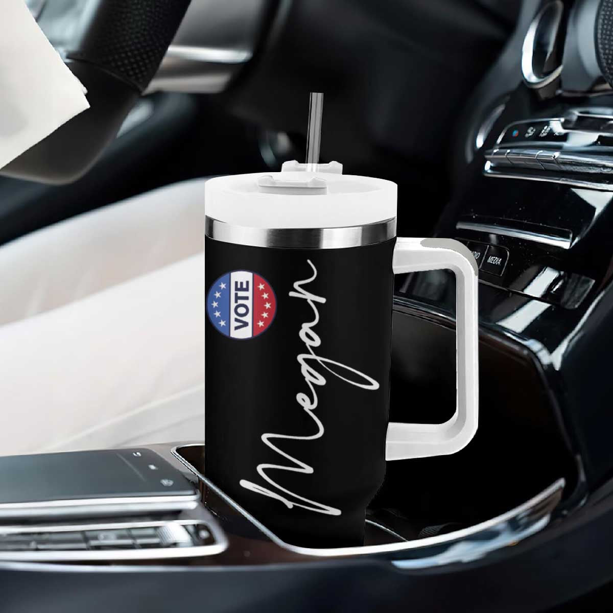 Personalized Harris Walz 2024 Tumbler With Handle Custom Name Were Not Going Back Support Madam President TB10 Print Your Wear