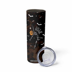 Personalized Halloween Dancing Skeleton Skinny Tumbler Custom Name Coffee Lover Spooky Season Gift TB10 Print Your Wear