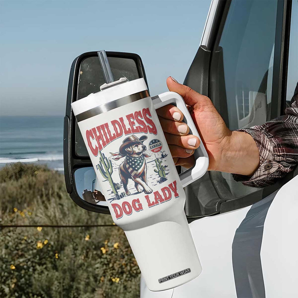 Childless Dog Ladies For Kamala Harris 2024 Tumbler With Handle Gifts for Pet Lovers TB10 Print Your Wear