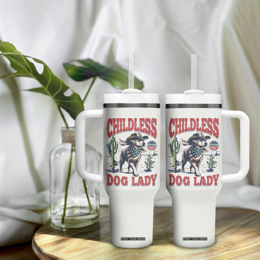 Childless Dog Ladies For Kamala Harris 2024 Tumbler With Handle Gifts for Pet Lovers TB10 Print Your Wear