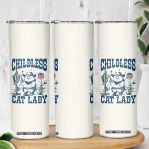 Childless Cat Ladies For Kamala Harris 2024 Skinny Tumbler Funny Cowboy Cat Gifts for Pet Lovers TB10 Print Your Wear
