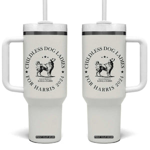 Childless Dog Ladies For Kamala Harris 2024 Tumbler With Handle Madam President Golden Mama Gifts for Pet Lovers TB10 One Size: 40 oz Cream Print Your Wear