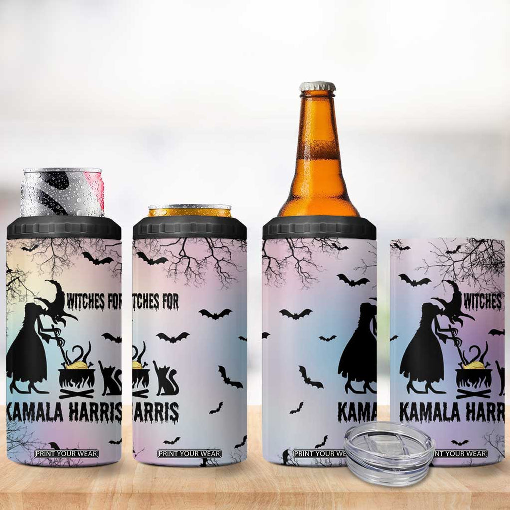 Witches for Kamala Harris 2024 4 in 1 Can Cooler Tumbler Halloween Witch US President Election Feminist Gothic TB10 Print Your Wear