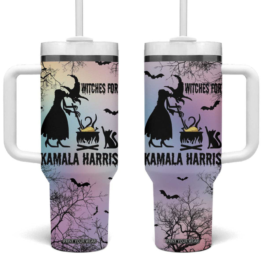 Witches for Kamala Harris 2024 Tumbler With Handle Halloween Witch US President Election Feminist Gothic TB10 One Size: 40 oz Gradient Print Your Wear