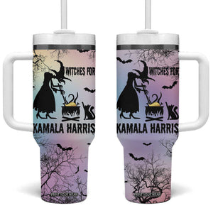 Witches for Kamala Harris 2024 Tumbler With Handle Halloween Witch US President Election Feminist Gothic TB10 One Size: 40 oz Gradient Print Your Wear