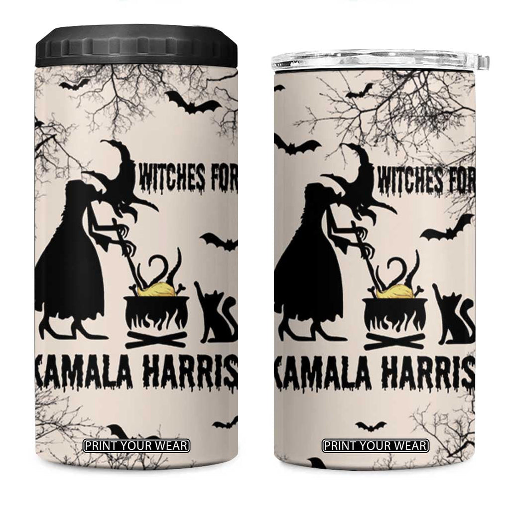 Witches for Kamala Harris 2024 4 in 1 Can Cooler Tumbler Halloween Witch 47 th President USA America Election Feminist Gothic TB10 One Size: 16 oz Cream Print Your Wear