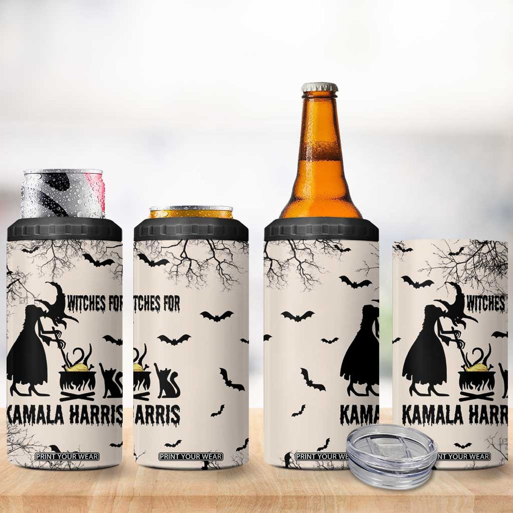 Witches for Kamala Harris 2024 4 in 1 Can Cooler Tumbler Halloween Witch 47 th President USA America Election Feminist Gothic TB10 Print Your Wear