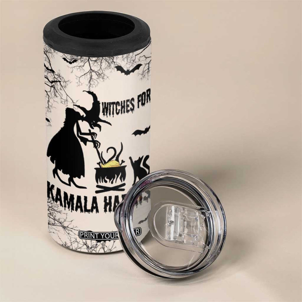 Witches for Kamala Harris 2024 4 in 1 Can Cooler Tumbler Halloween Witch 47 th President USA America Election Feminist Gothic TB10 Print Your Wear