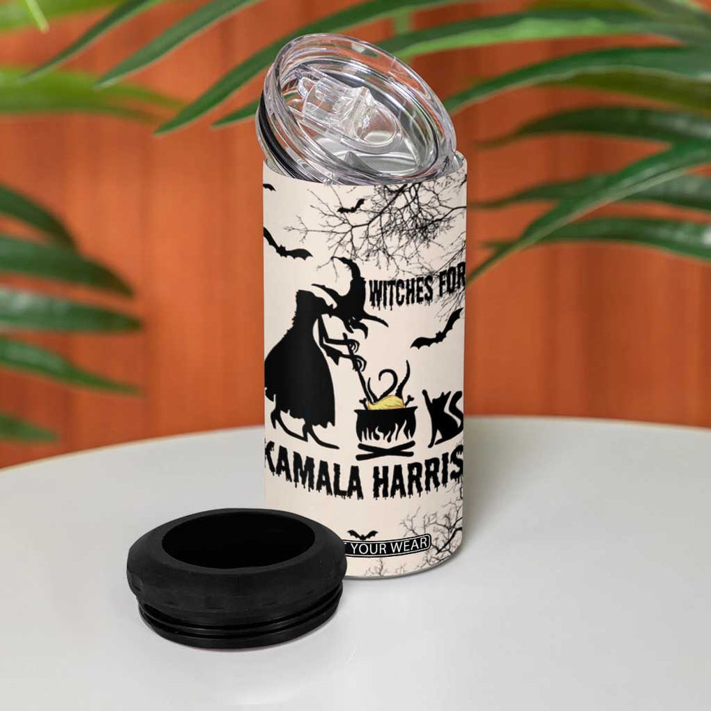 Witches for Kamala Harris 2024 4 in 1 Can Cooler Tumbler Halloween Witch 47 th President USA America Election Feminist Gothic TB10 Print Your Wear