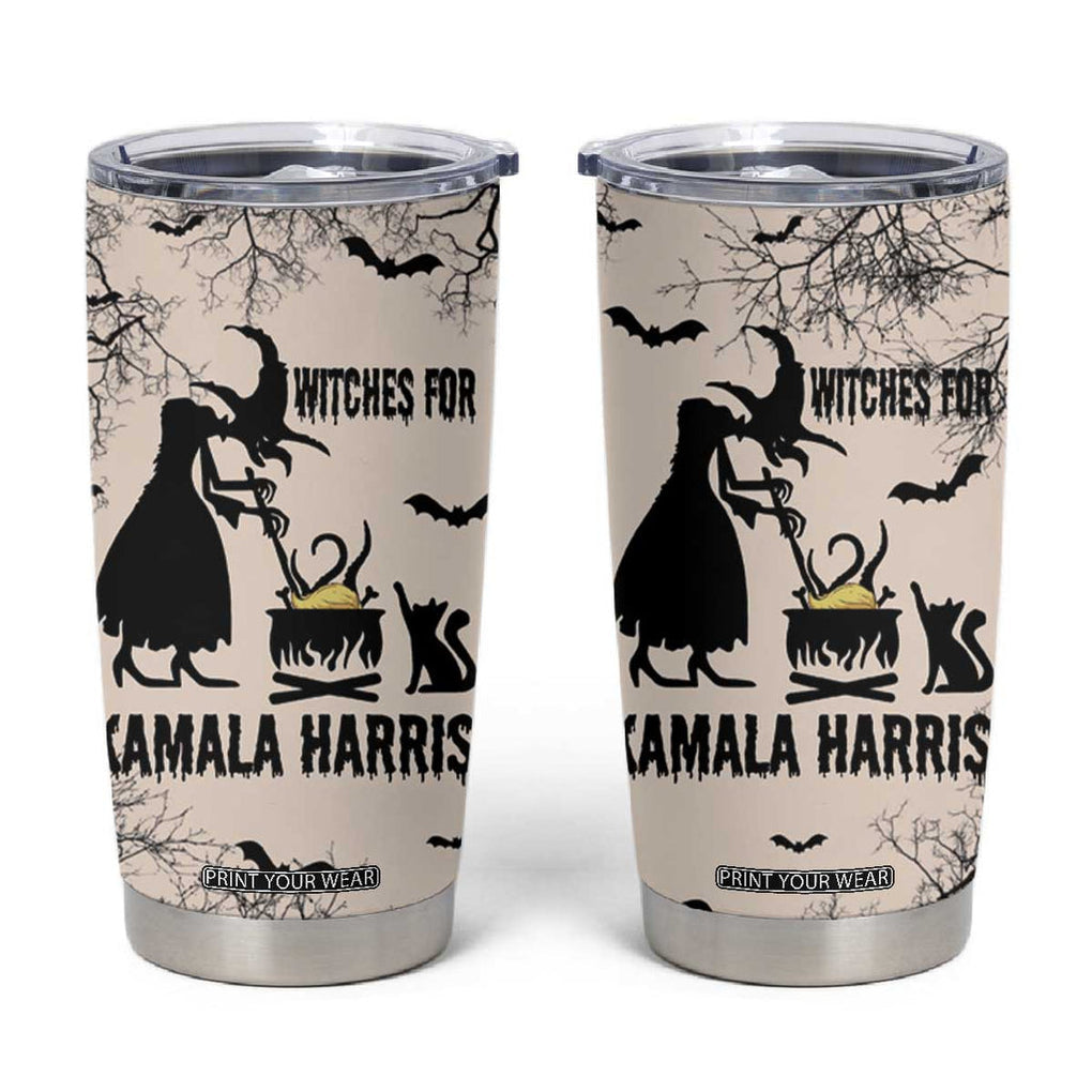 Witches for Kamala Harris 2024 Tumbler Cup Halloween Witch 47 th President USA America Election Feminist Gothic TB10 Cream Print Your Wear