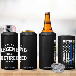 Police Retirement Gift 4 in 1 Can Cooler Tumbler The Legend Has Retired American Flag TB10 Print Your Wear