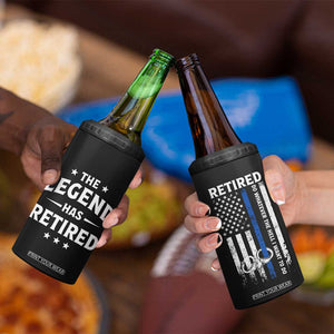 Police Retirement Gift 4 in 1 Can Cooler Tumbler The Legend Has Retired American Flag TB10 Print Your Wear