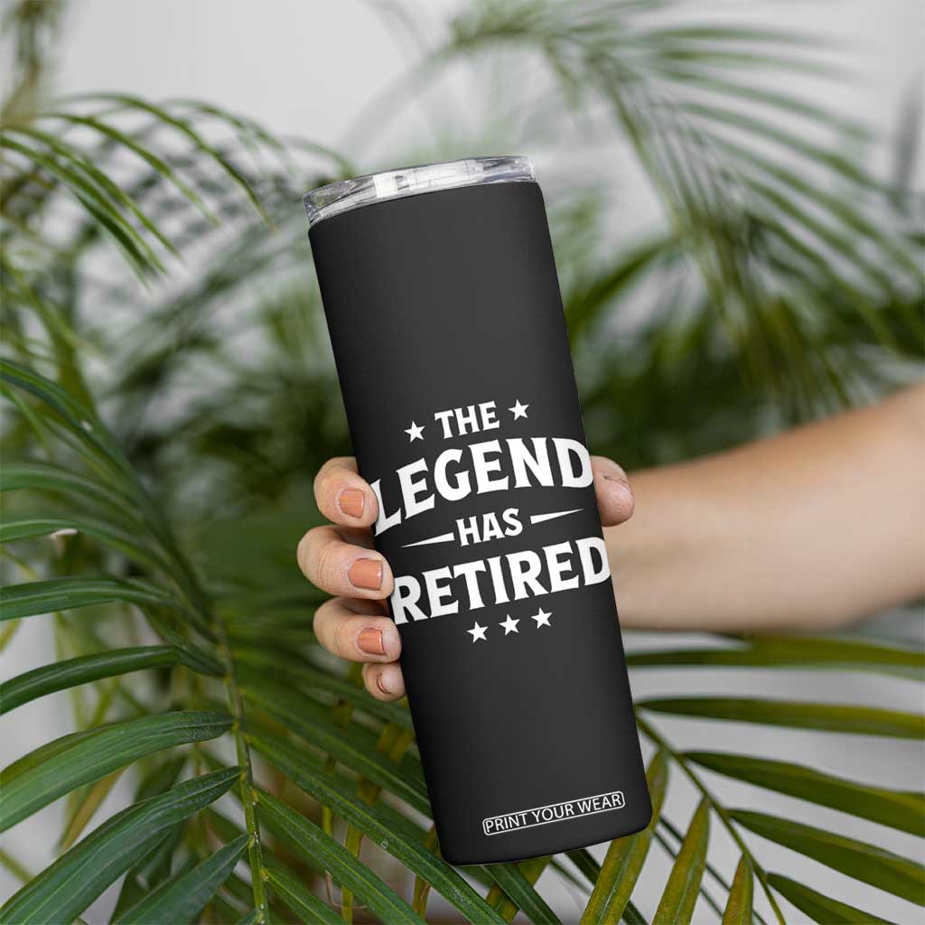 Police Retirement Gift Skinny Tumbler The Legend Has Retired American Flag TB10 Print Your Wear