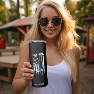Police Retirement Gift Skinny Tumbler The Legend Has Retired American Flag TB10 Print Your Wear