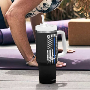 Police Retirement Gift Tumbler With Handle The Legend Has Retired American Flag TB10 Print Your Wear