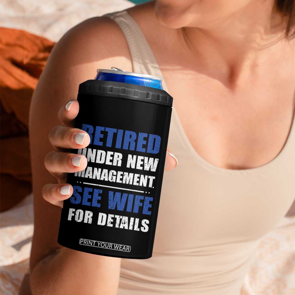 Personalized Retirement Gifts for Husband 4 in 1 Can Cooler Tumbler Custom Name Retired Under New Management See Wife For Details USA Flag TB10 Print Your Wear