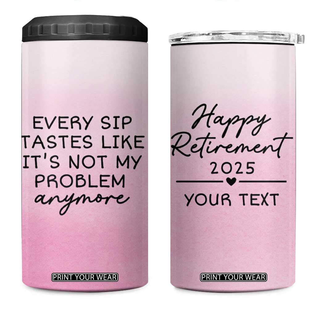 Personalized Retirement 4 in 1 Can Cooler Tumbler Custom Name Officially Retired Gift For Boss Co Worker TB10 One Size: 16 oz Pink Print Your Wear