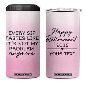 Personalized Retirement 4 in 1 Can Cooler Tumbler Custom Name Officially Retired Gift For Boss Co Worker TB10 One Size: 16 oz Pink Print Your Wear
