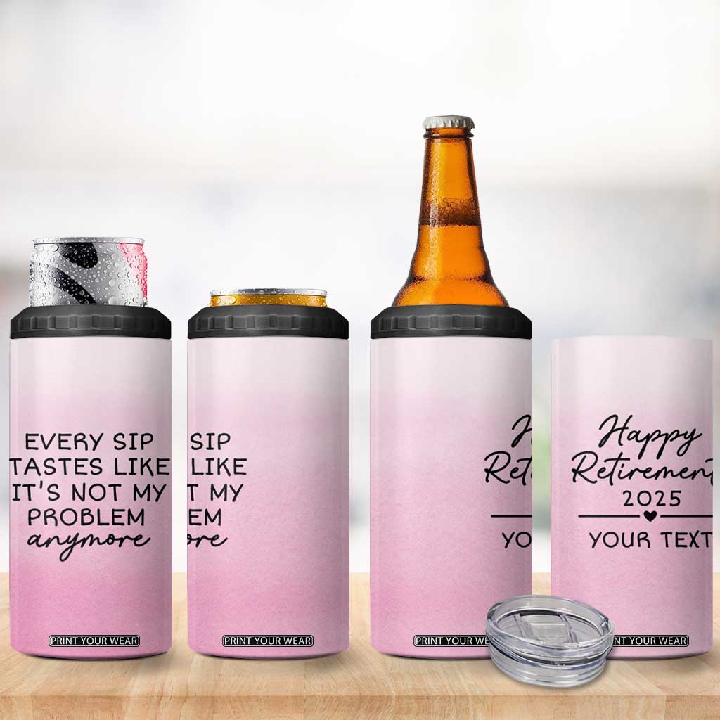 Personalized Retirement 4 in 1 Can Cooler Tumbler Custom Name Officially Retired Gift For Boss Co Worker TB10 Print Your Wear