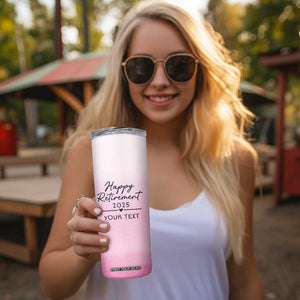 Personalized Retirement Skinny Tumbler Custom Name Officially Retired Gift For Boss Co Worker TB10 Print Your Wear