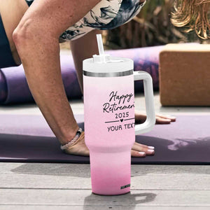 Personalized Retirement Tumbler With Handle Custom Name Officially Retired Gift For Boss Co Worker TB10 Print Your Wear