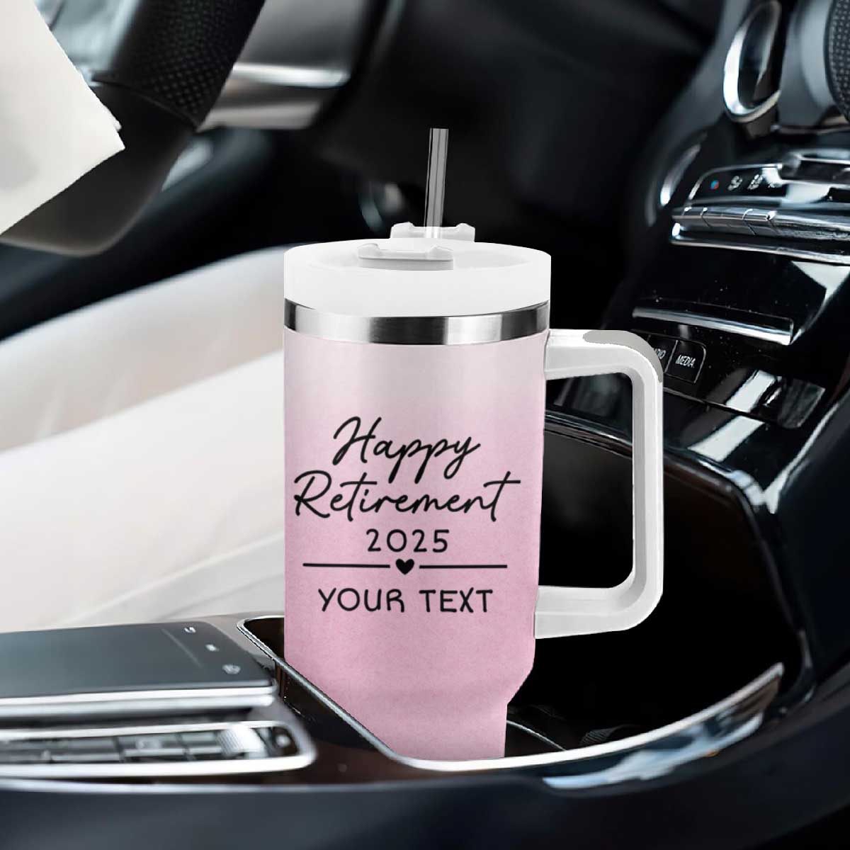 Personalized Retirement Tumbler With Handle Custom Name Officially Retired Gift For Boss Co Worker TB10 Print Your Wear