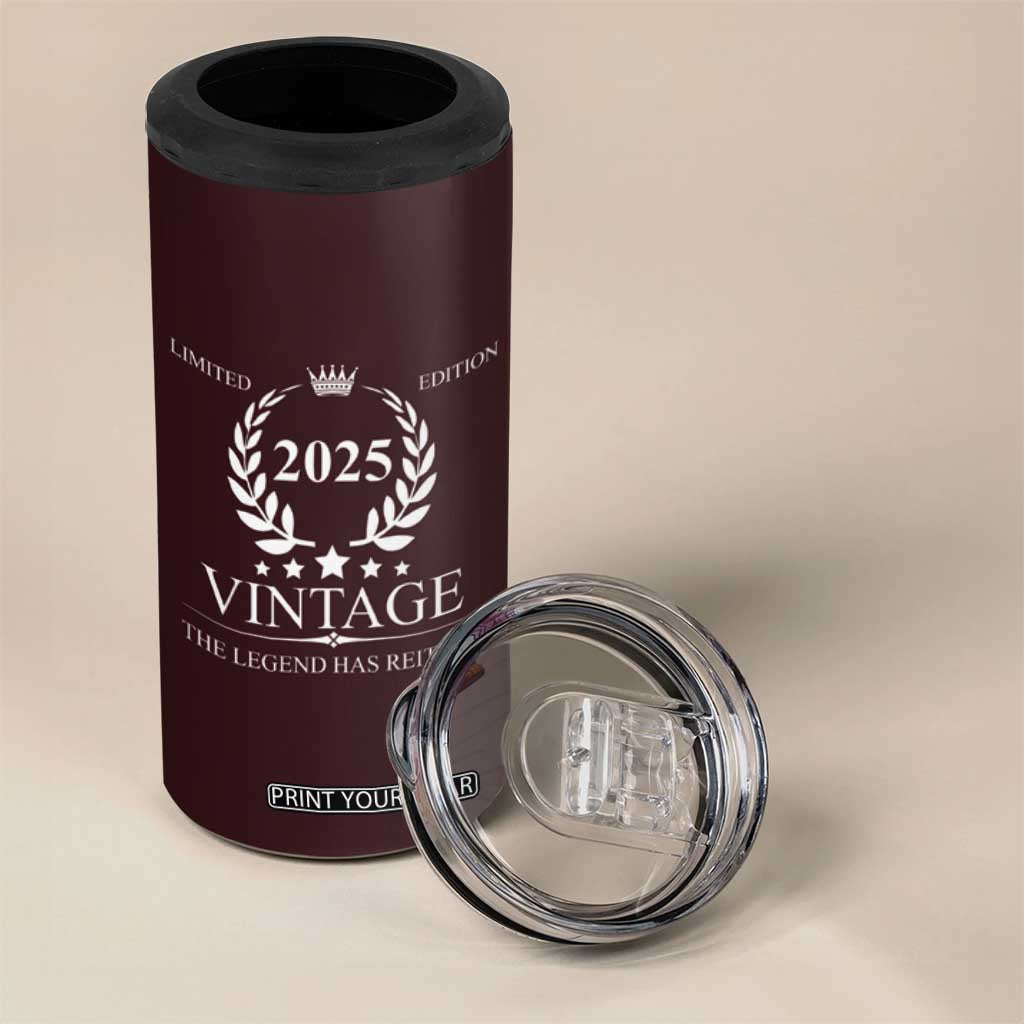 Retirement Gifts for Men 4 in 1 Can Cooler Tumbler The Legend Has Retired 2025 TB10 Print Your Wear