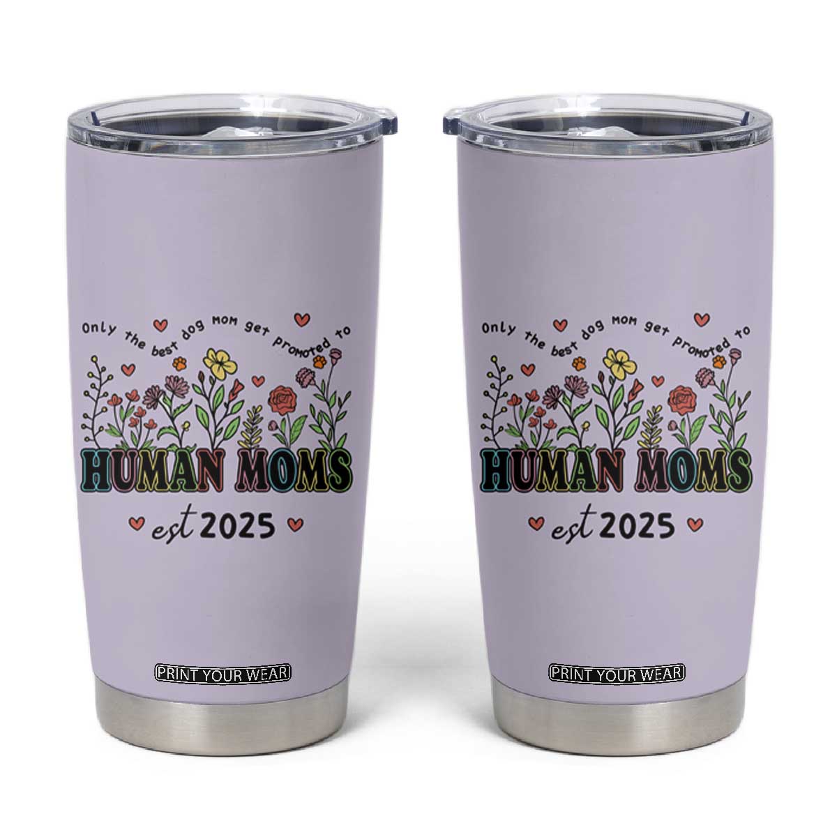 New Mom Gifts Tumbler Cup Funny Dog Moms Pregnancy Must Haves TB10 Purple Print Your Wear
