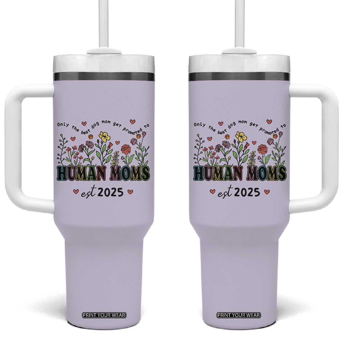 New Mom Gifts Tumbler With Handle Funny Dog Moms Pregnancy Must Haves TB10 One Size: 40 oz Purple Print Your Wear