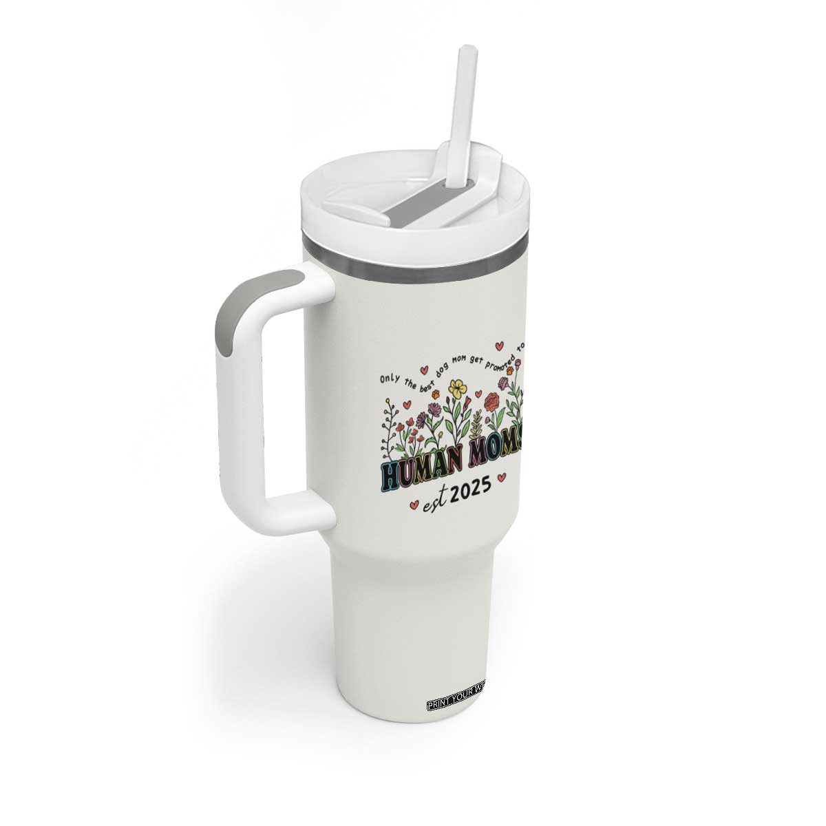 New Mom Gifts Tumbler With Handle Funny Mothers Day Gift Dog Moms Pregnancy Must Haves TB10 Print Your Wear