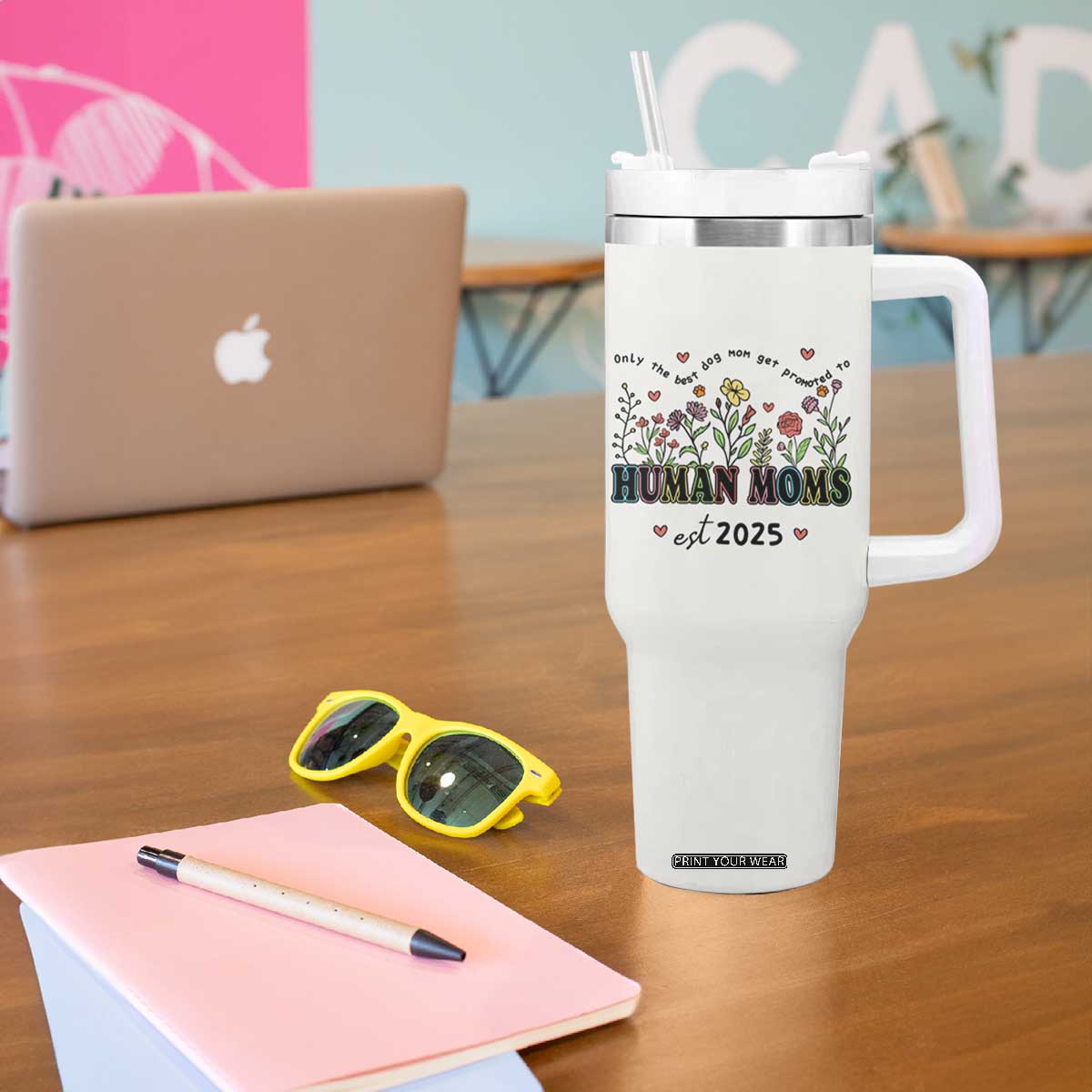 New Mom Gifts Tumbler With Handle Funny Mothers Day Gift Dog Moms Pregnancy Must Haves TB10 Print Your Wear